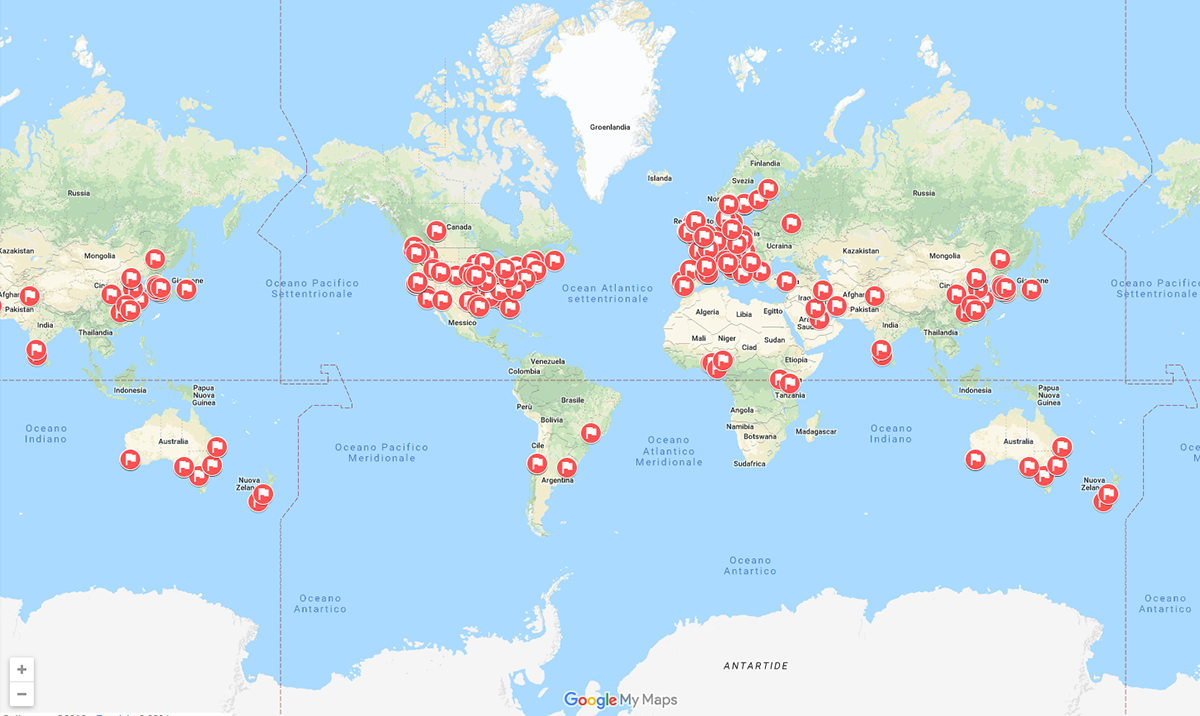 Distribution internationale des contributeurs à FAANG (Nov. 2018). Source www.faang.org